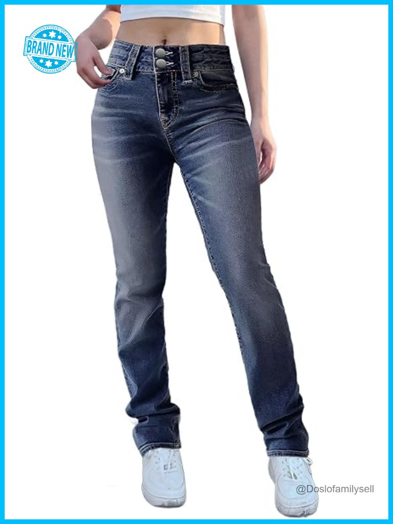 High Waist Tummy Control Boot Cut Flare Jeans Denim Pants